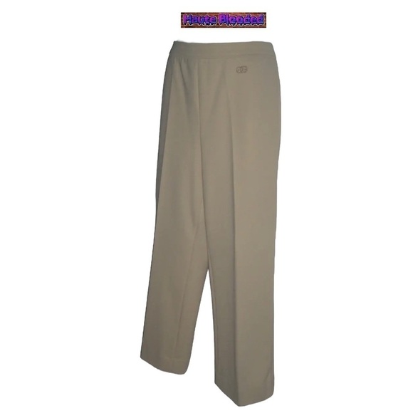 Vintage 70s Givenchy Sport Beige Striped Sweater Pants Scarf Logo Couture Petite - Picture 7 of 16